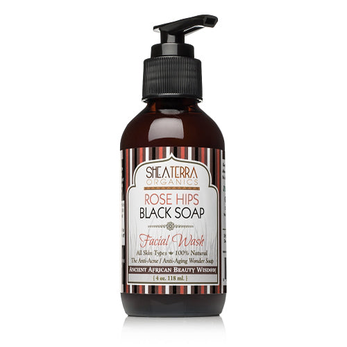 SHEA TERRA Rose Hips Black Soap Deep Pore Facial Wash 4oz