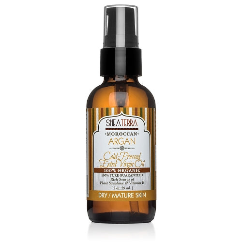 SHEA TERRA 100% Pure Moroccan Argan Oil (Cold Pressed, 100% Organic) 2oz