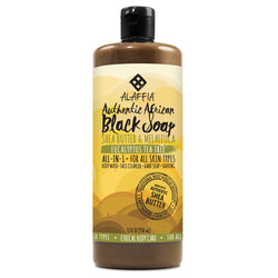 ALAFFIA Authentic African Black Soap-Eucalyptus Tea Tree 32oz